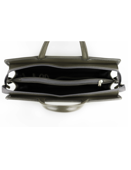 520 Torba damska 2-komorowa pasy - siwa