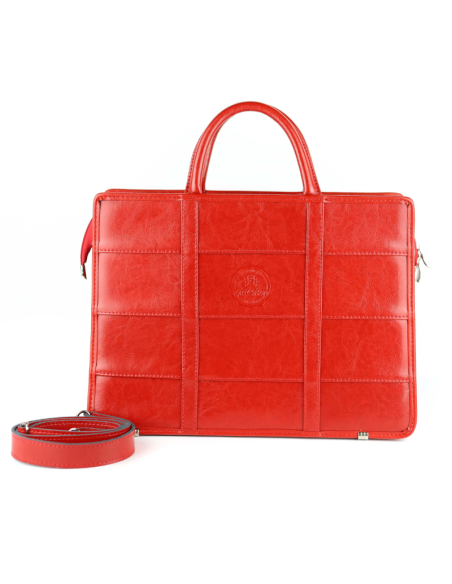 520 Torba damska 2-komorowa pasy - czerwona