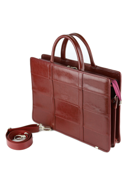 Dyplomatka damska pasy - wiśnia