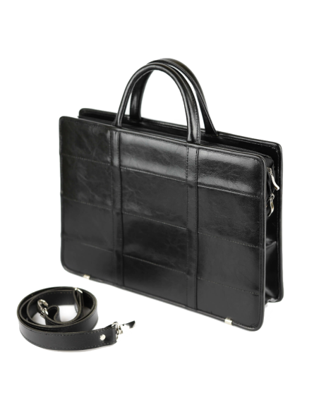 521 Dyplomatka damska pasy-czarna