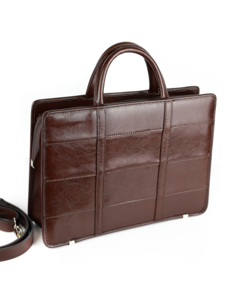 Dyplomatka damska pasy - jasny brąz