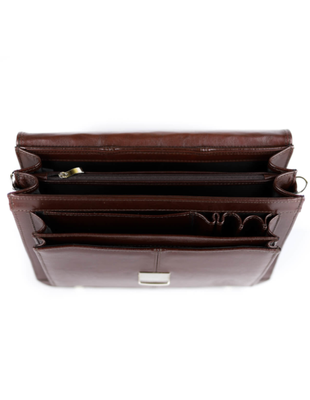 Teczka mała 2-komorowa - jasny brąz