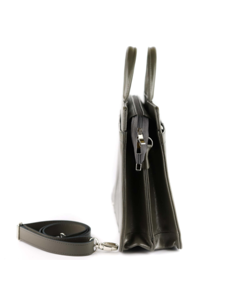 Teczka damska suwakowa 2-komorowa - szara