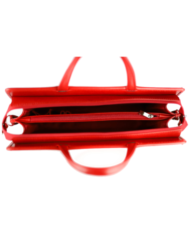 Teczka damska suwakowa - 2 komorowa - czerwona