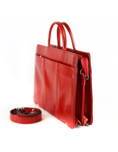 Teczka damska suwakowa - 2 komorowa - czerwona