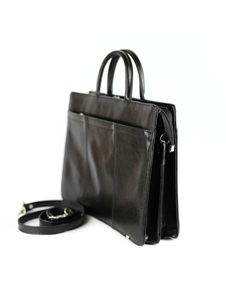 Teczka damska suwakowa-2komorowa - czarna