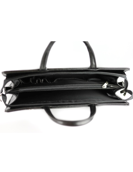 Teczka damska suwakowa-2komorowa - czarna