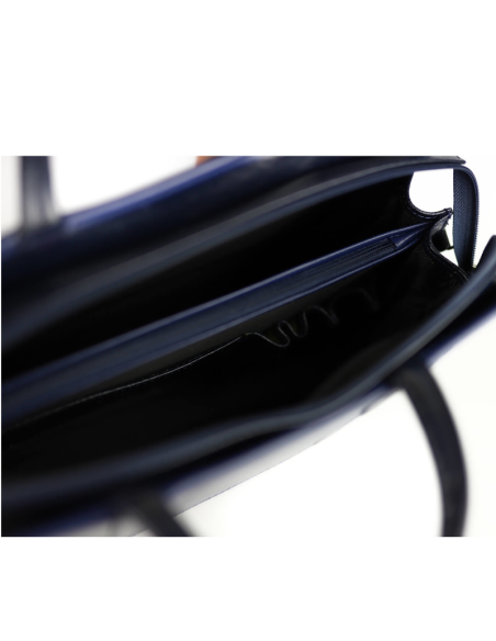 Teczka damska suwakowa-2komorowa - granat