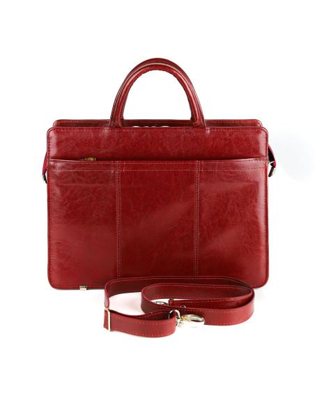 Teczka damska suwakowa 2-komorowa - wiśnia