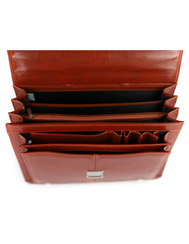 Teczka męska 3-komory koniakowa