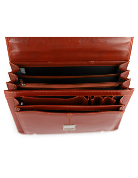 Teczka męska 3-komory koniakowa