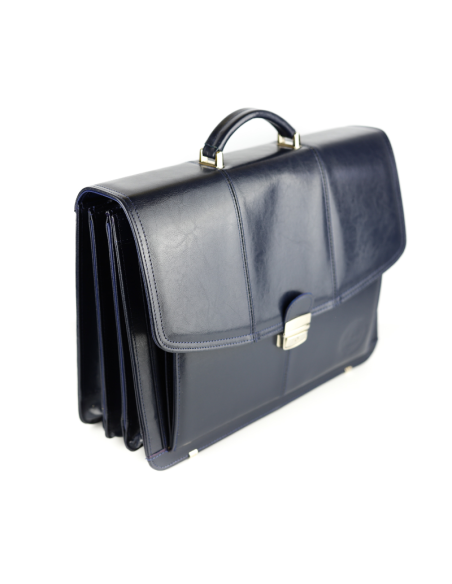 Teczka męska 3-komorowa - granat