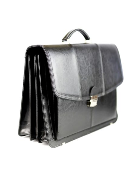 Teczka męska 3-komorowa - czarna