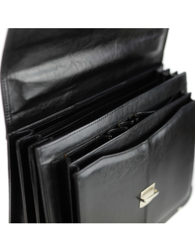 Teczka męska 3-komorowa - czarna