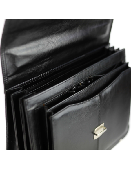 Teczka męska 3-komorowa - czarna