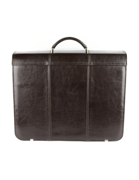 Teczka męska 3-komorowa - brąz