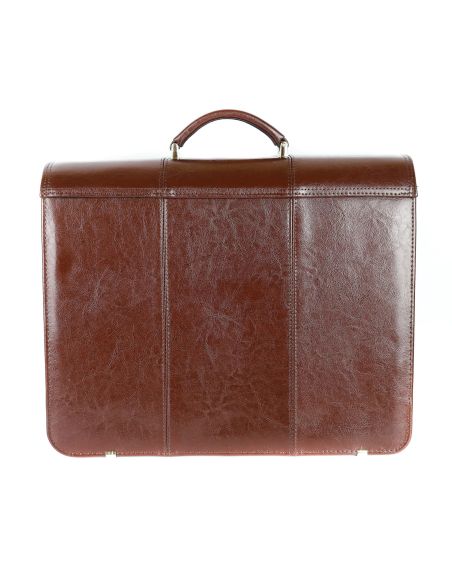 Teczka męska 3-komorowa - jasny brąz