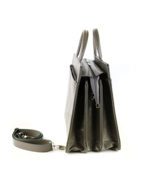 Teczka damska 3-komorowa - szara