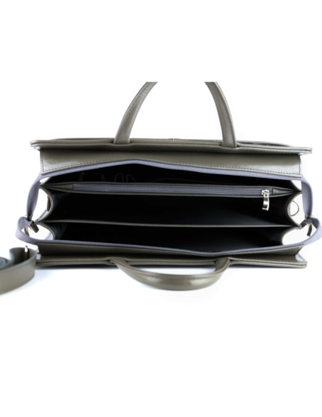 Teczka damska 3-komorowa - szara