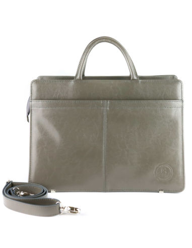 Teczka damska 3-komorowa - szara