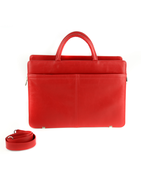 Teczka damska 3-komorowa - czerwona