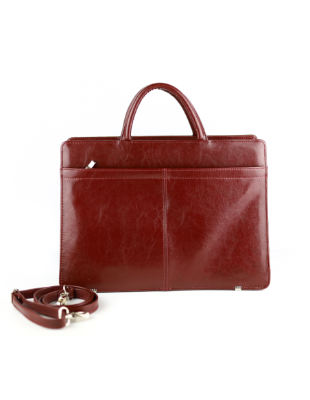 Teczka damska 3-komorowa - wiśniowa