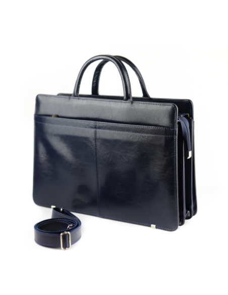 Teczka damska 3-komorowa - granat