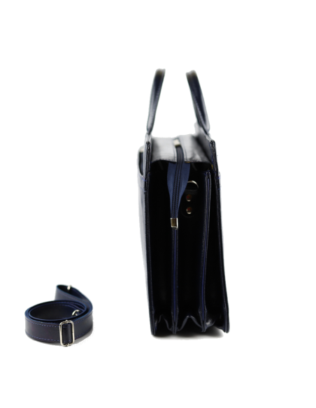 Teczka damska 3-komorowa - granat