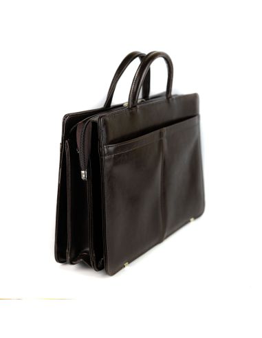 Teczka damska 3-komorowa -  brąz