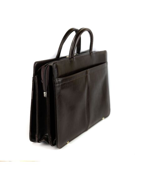 Teczka damska 3-komorowa -  brąz