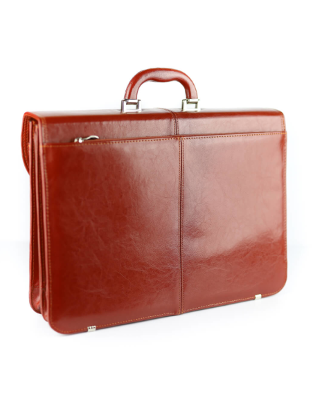 Teczka skórzana elegant - koniak
