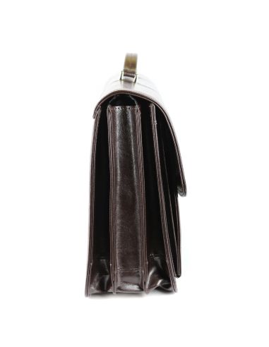 Teczka męska 3-komorowa - powiększona - brąz