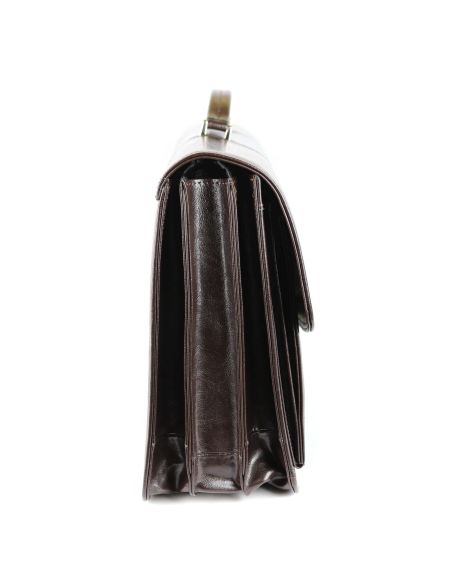 Teczka męska 3-komorowa - powiększona - brąz