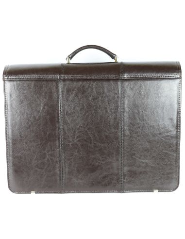 Teczka męska 3-komorowa - powiększona - brąz