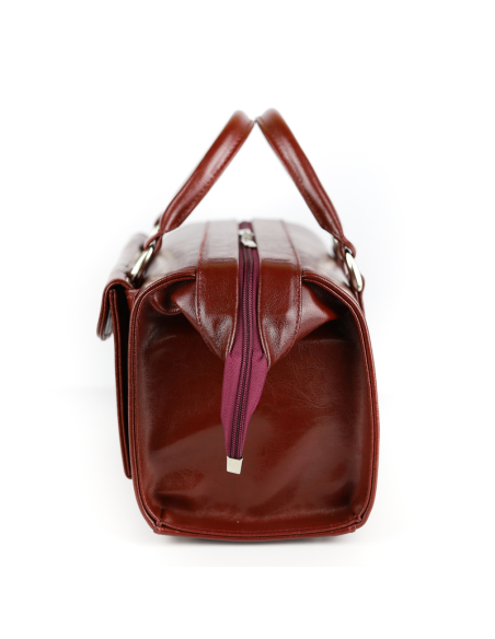 Skórzana torba lekarska mała - wiśnia