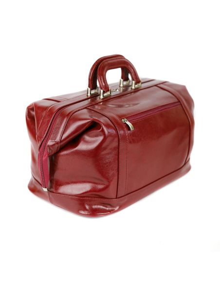 Skórzana torba lekarska mała - wiśnia