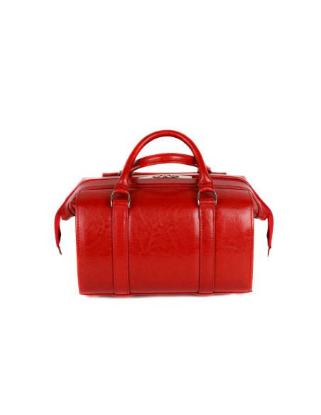 Skórzana torba lekarska mała - czerwona