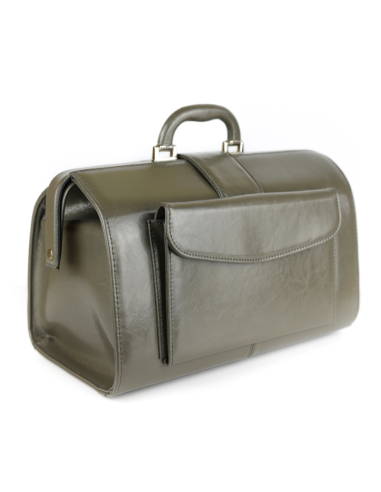 Skórzana torba lekarska mała - szara