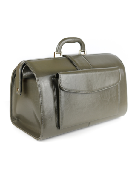 Skórzana torba lekarska mała - szara