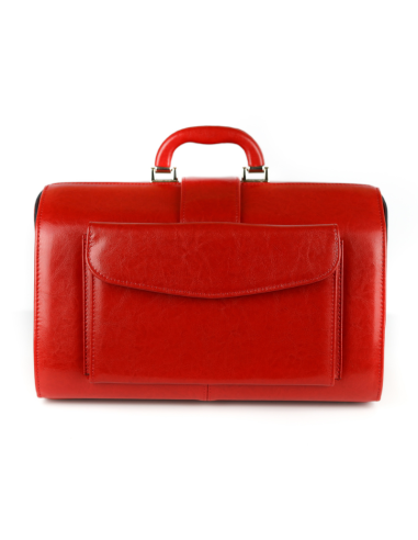 Skórzana torba lekarska mała - czerwona