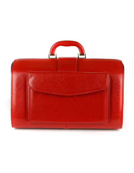 Skórzana torba lekarska mała - czerwona