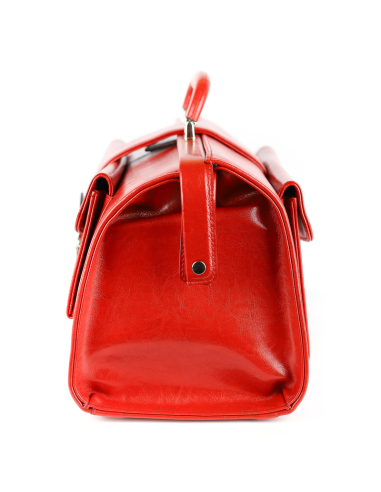 Skórzana torba lekarska mała - czerwona