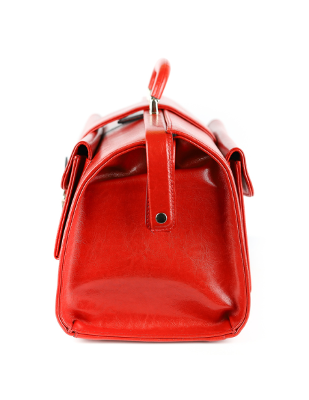 Skórzana torba lekarska mała - czerwona