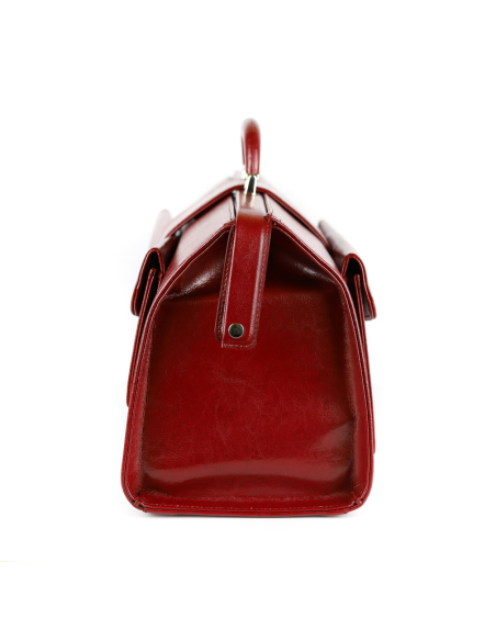 Skórzana torba lekarska mała - wiśnia