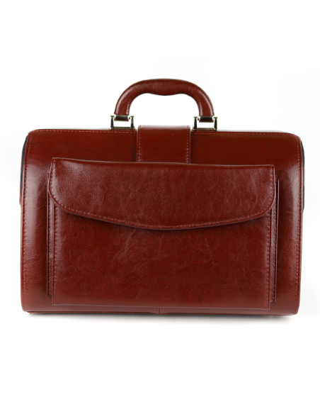 Skórzana torba lekarska mała - wiśnia