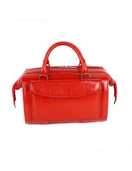 Skórzana torba lekarska duża - czerwony