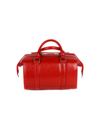 Skórzana torba lekarska duża - czerwony