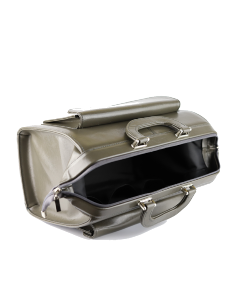 Skórzana torba lekarska duża - szara