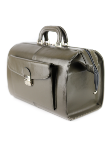 Skórzana torba lekarska mała - szary