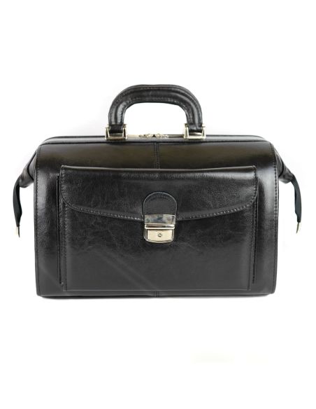 Skórzana torba lekarska mała - czarna